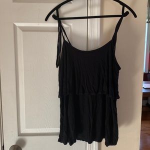 Soft cute black double layered tank top